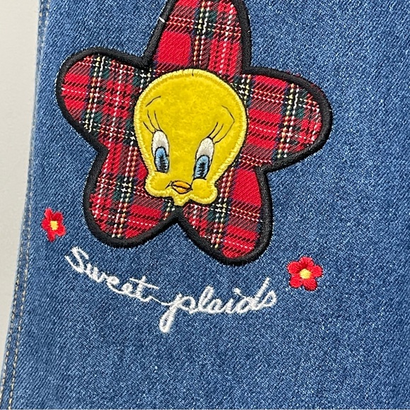 Vintage Looney Tunes High Rise Flared Girl Jeans Size 10 Tweedy Bird - Picture 10 of 16